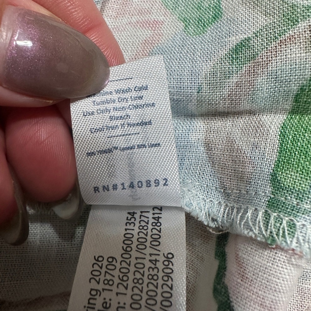 NEW Marine Layer Selene Maxi Dress 2026 Linen Blend Med Watercolor Palm Vacation - Picture 11 of 14